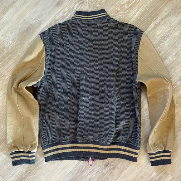 New Mens Gant Rugger Homerun Varsity Jacket in Celestial Blue & Sand - Picture 5 of 5